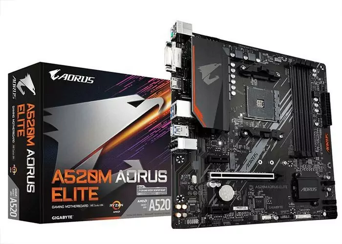 مادربرد Gigabyte A520 Aorus Elite با پردازنده رایزن سری 5 سازگاری دارد.