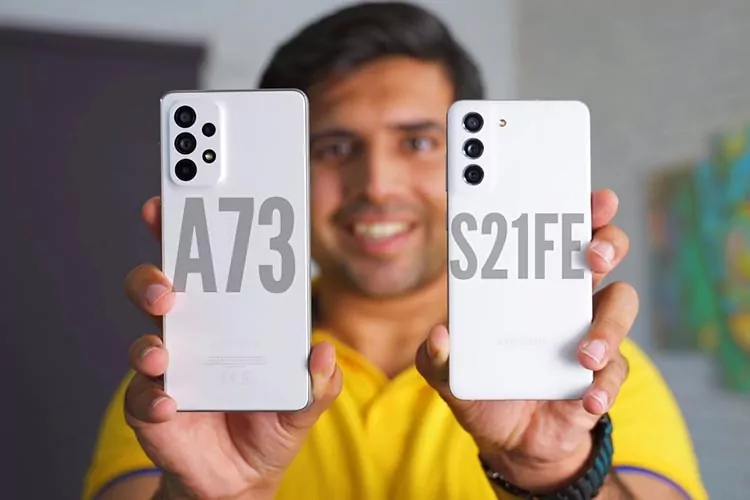 مقایسه سامسونگ A73 با S21 FE طراحی